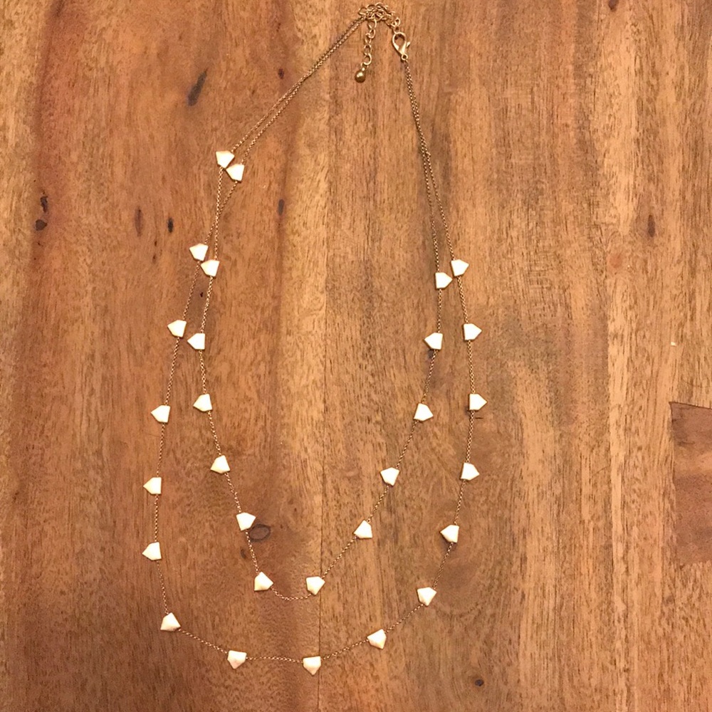Gold double chain necklace
